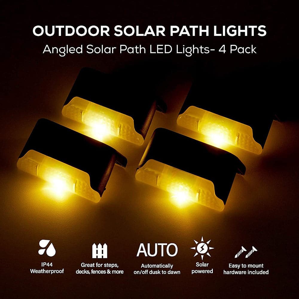 4 Pack SolarPower Deck Lights Outdoor Step Lights Waterproof LED lights-Home & Garden > Garden Lights-PEROZ Accessories