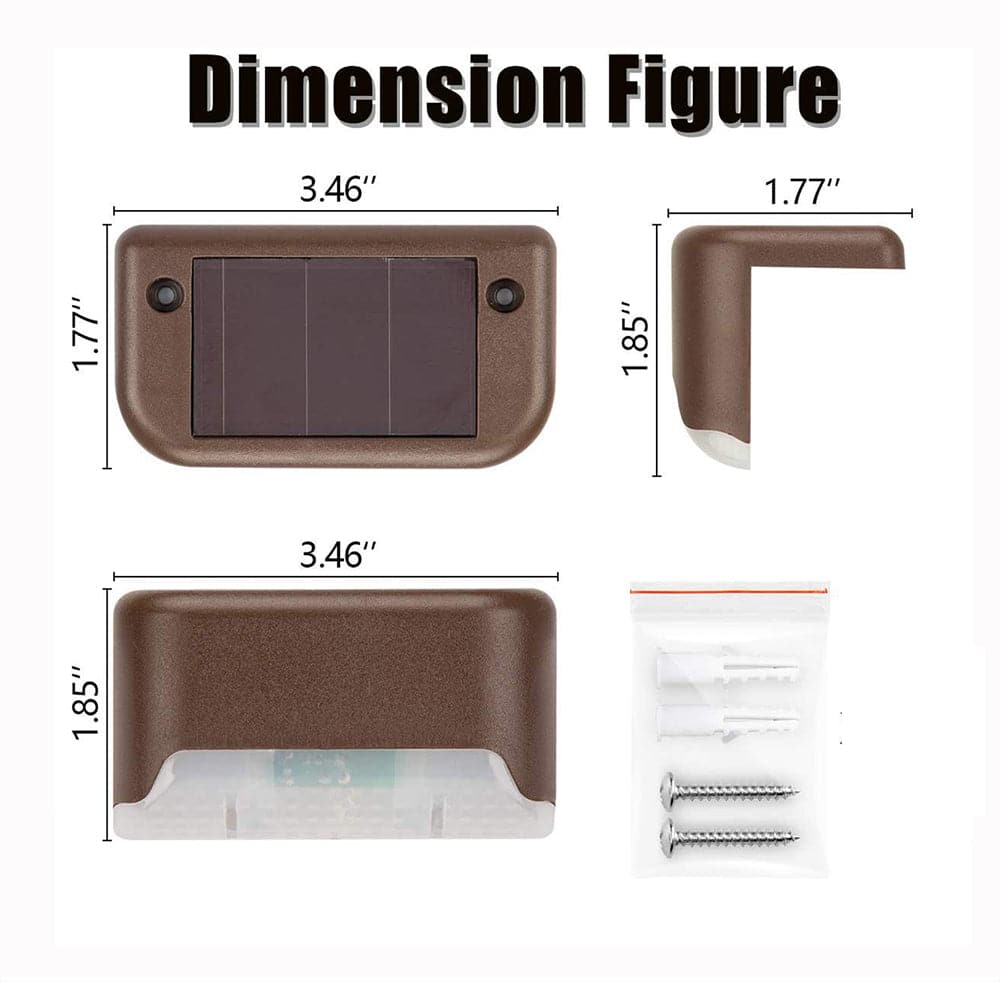 4 Pack SolarPower Deck Lights Outdoor Step Lights Waterproof LED lights-Home & Garden > Garden Lights-PEROZ Accessories