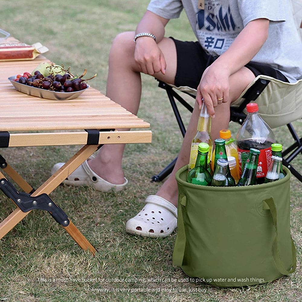 13L Travel Camping Folding Bucket Portable Barbecue Picnic Storage Fishing Bucket-Outdoor > Camping-PEROZ Accessories