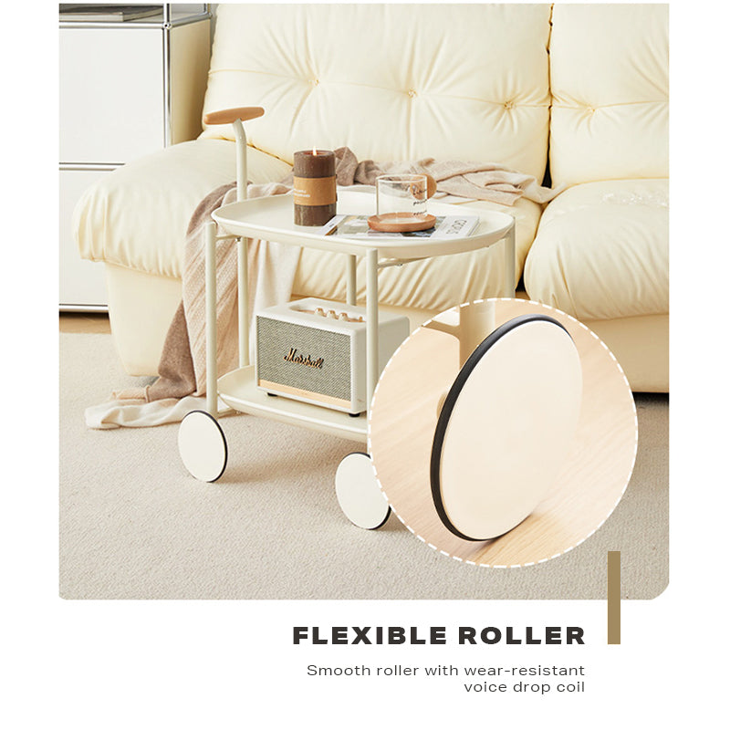 Movable Modern Trolley Small Unit Coffee Table Cart Storage Sofa Side Table with Wheels-Home & Garden > Storage-PEROZ Accessories