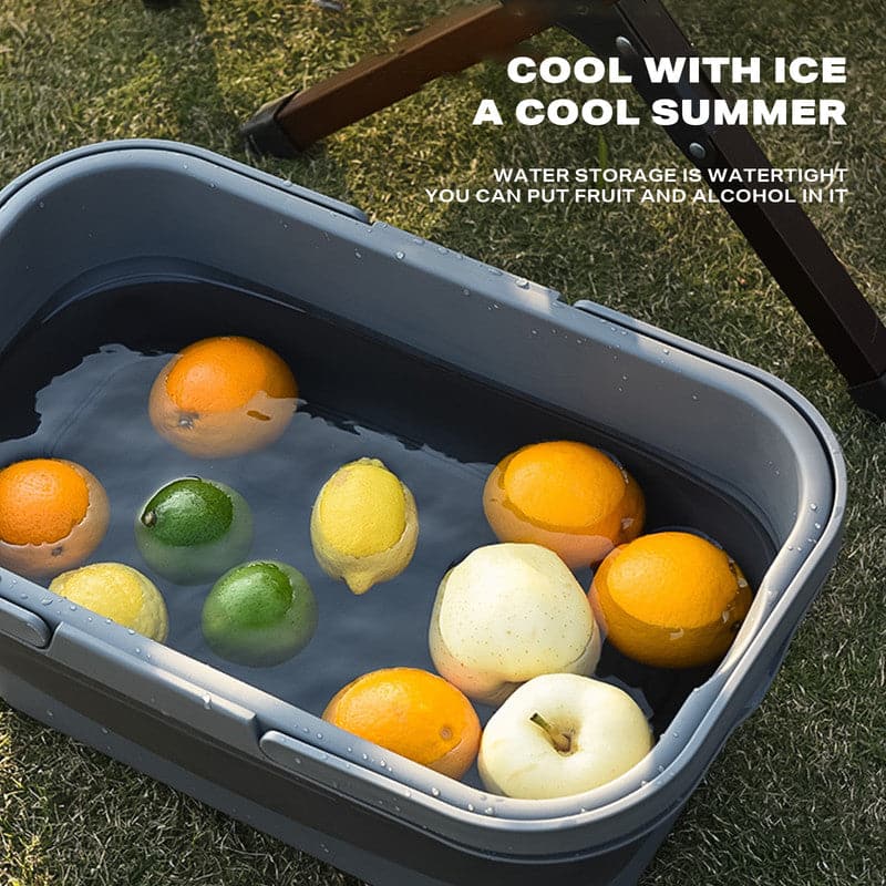 2IN1 Portable Folding Picnic Basket Tour Storage Baskets Outdoor Basket With Lid-Home & Garden > Storage-PEROZ Accessories