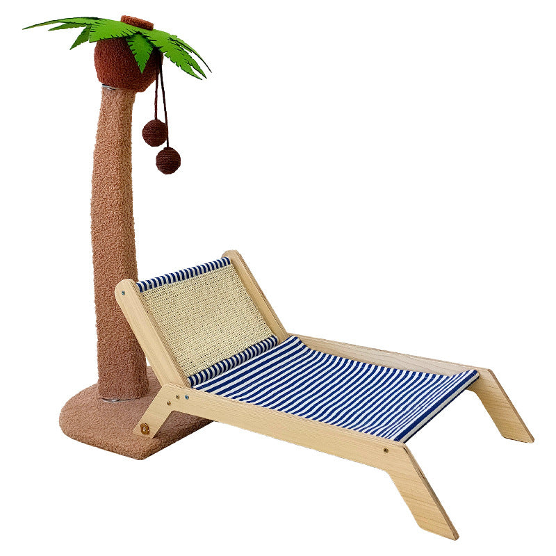 Wood coconut tree lounge chair cat bed dog bed cat scratching post toy pet nest-Pet Care > Dog Supplies-PEROZ Accessories