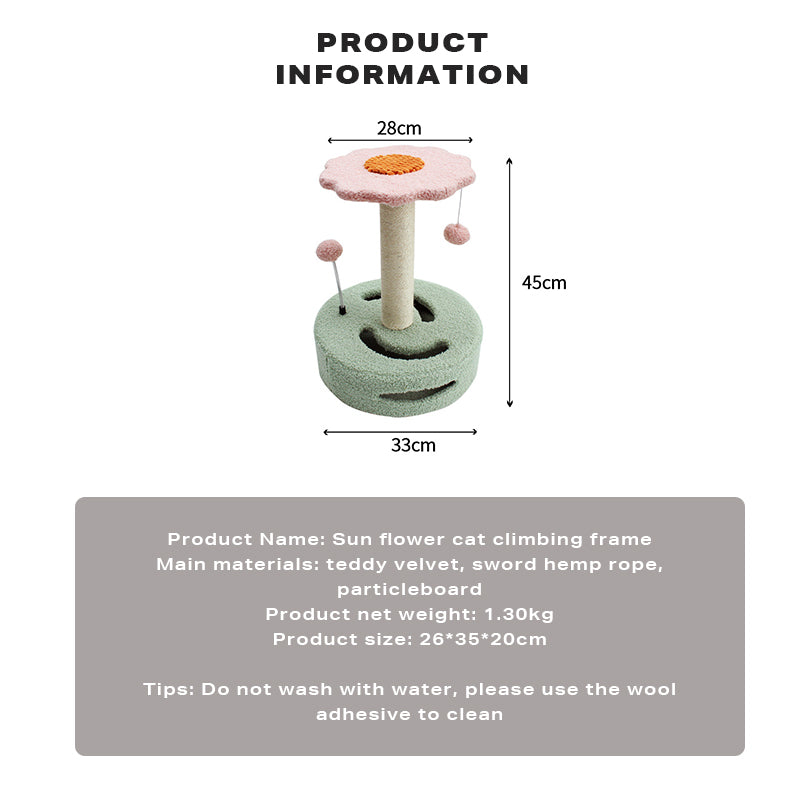 Pinkflower Cat Tree Tower Scratcher Toys-Cat Trees-PEROZ Accessories