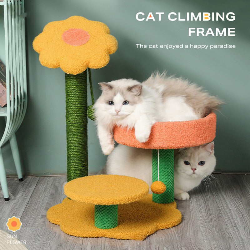 Sun flower cat climbing frame cat scratching post toy-Pet Care > Cat Supplies-PEROZ Accessories