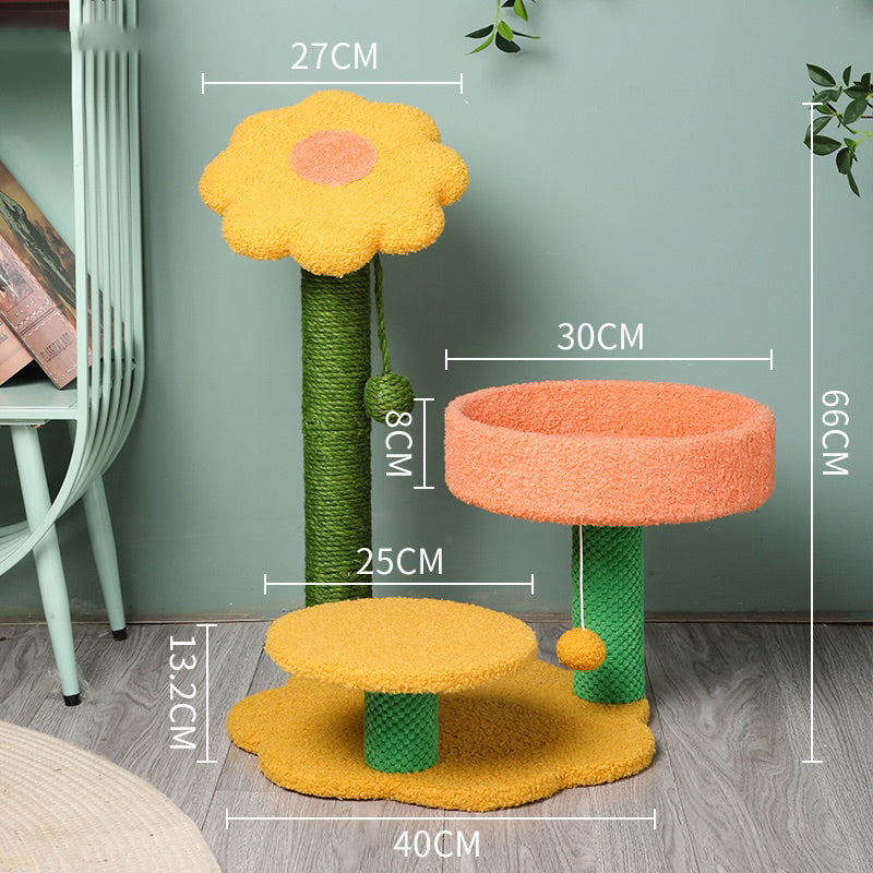 Sun flower cat climbing frame cat scratching post toy-Pet Care > Cat Supplies-PEROZ Accessories