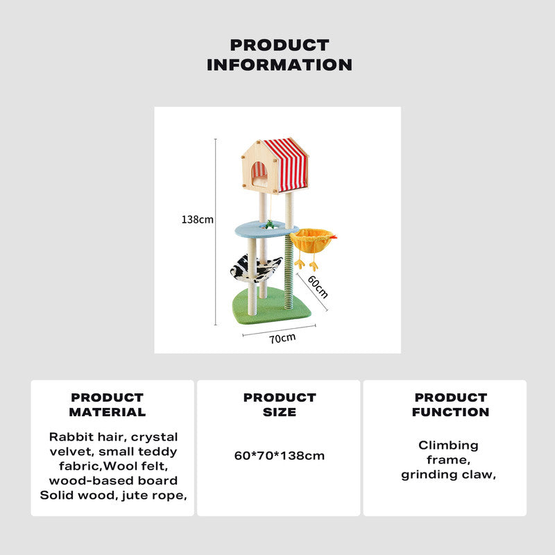 Farm cat climbing frame cat litter cat scratching post cat tree-Pet Care > Cat Supplies-PEROZ Accessories