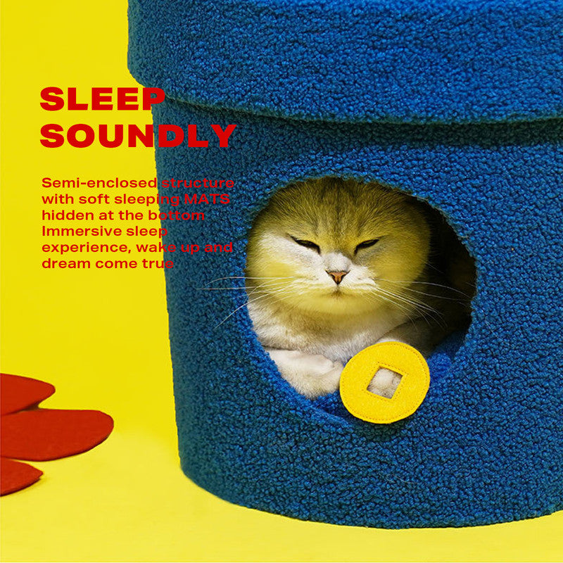 Rich Flower Cat Tree with Scratcher Pole Cat Tower with Hidaway Cat Bed Furbulous Cat Tree-Cat Trees-PEROZ Accessories