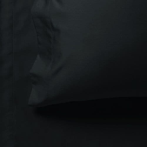 1000TC Ultra Soft Double Size Bed Black Flat & Fitted Sheet Set-Home & Garden > Bedding-PEROZ Accessories