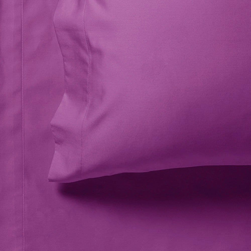 1000TC Ultra Soft Fitted Sheet & 2 Pillowcases Set - Queen Size Bed - Purple-Home & Garden > Bedding-PEROZ Accessories