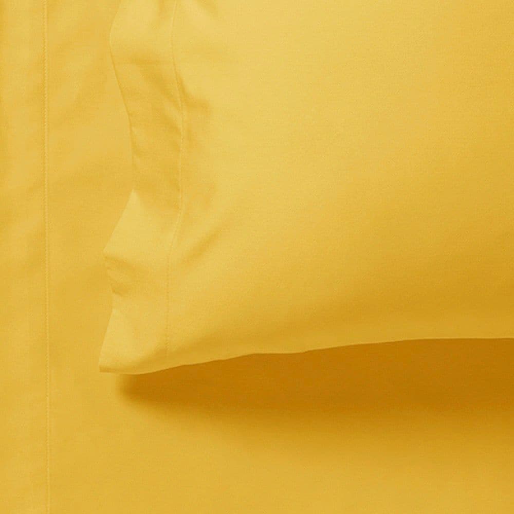 1000TC Ultra Soft Fitted Sheet & Pillowcase Set - Single Size Bed - Yellow-Home & Garden > Bedding-PEROZ Accessories