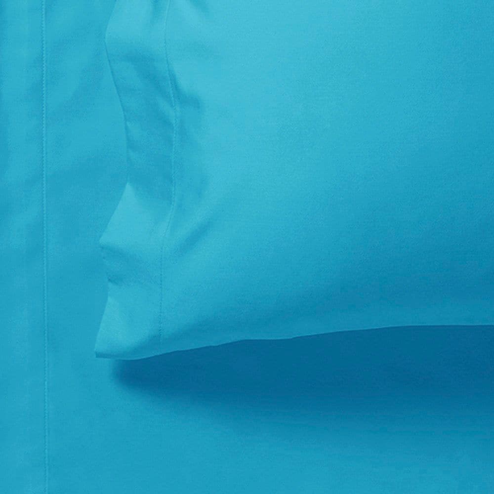 1000TC Ultra Soft Fitted Sheet & 2 Pillowcases Set - Super King Size Bed - Light Blue-Home & Garden > Bedding-PEROZ Accessories