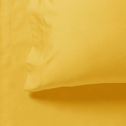 1000TC Ultra Soft Super King Size Bed Yellow Flat & Fitted Sheet Set-Home & Garden > Bedding-PEROZ Accessories