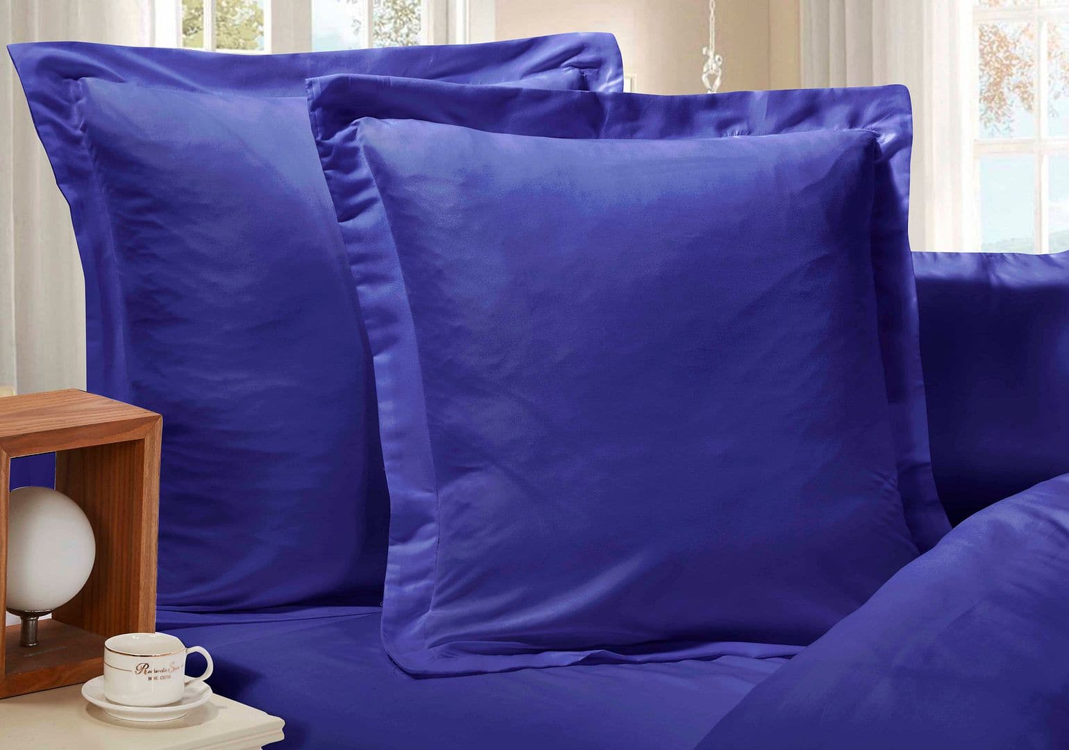 1000TC Premium Ultra Soft European Pillowcases 2-Pack Royal Blue-Home & Garden > Bedding-PEROZ Accessories