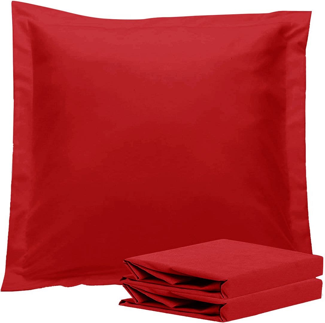 1000TC Premium Ultra Soft European Pillowcases 2-Pack Red-Home & Garden > Bedding-PEROZ Accessories