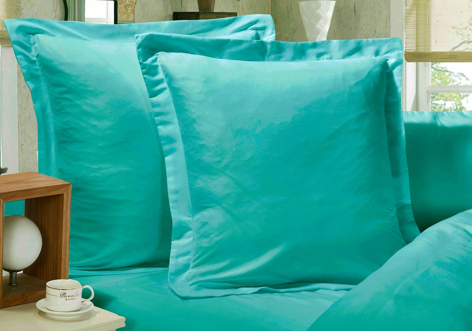 1000TC Premium Ultra Soft European Pillowcases 2-Pack Teal-Home & Garden > Bedding-PEROZ Accessories