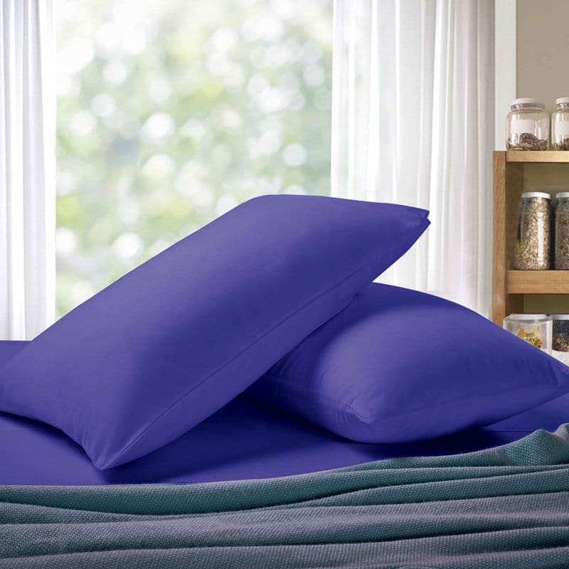 1000TC Premium Ultra Soft King size Pillowcases 2-Pack - Royal Blue-Home & Garden > Bedding-PEROZ Accessories