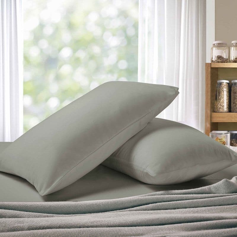 1000TC Premium Ultra Soft King size Pillowcases 2-Pack - Grey-Home & Garden > Bedding-PEROZ Accessories