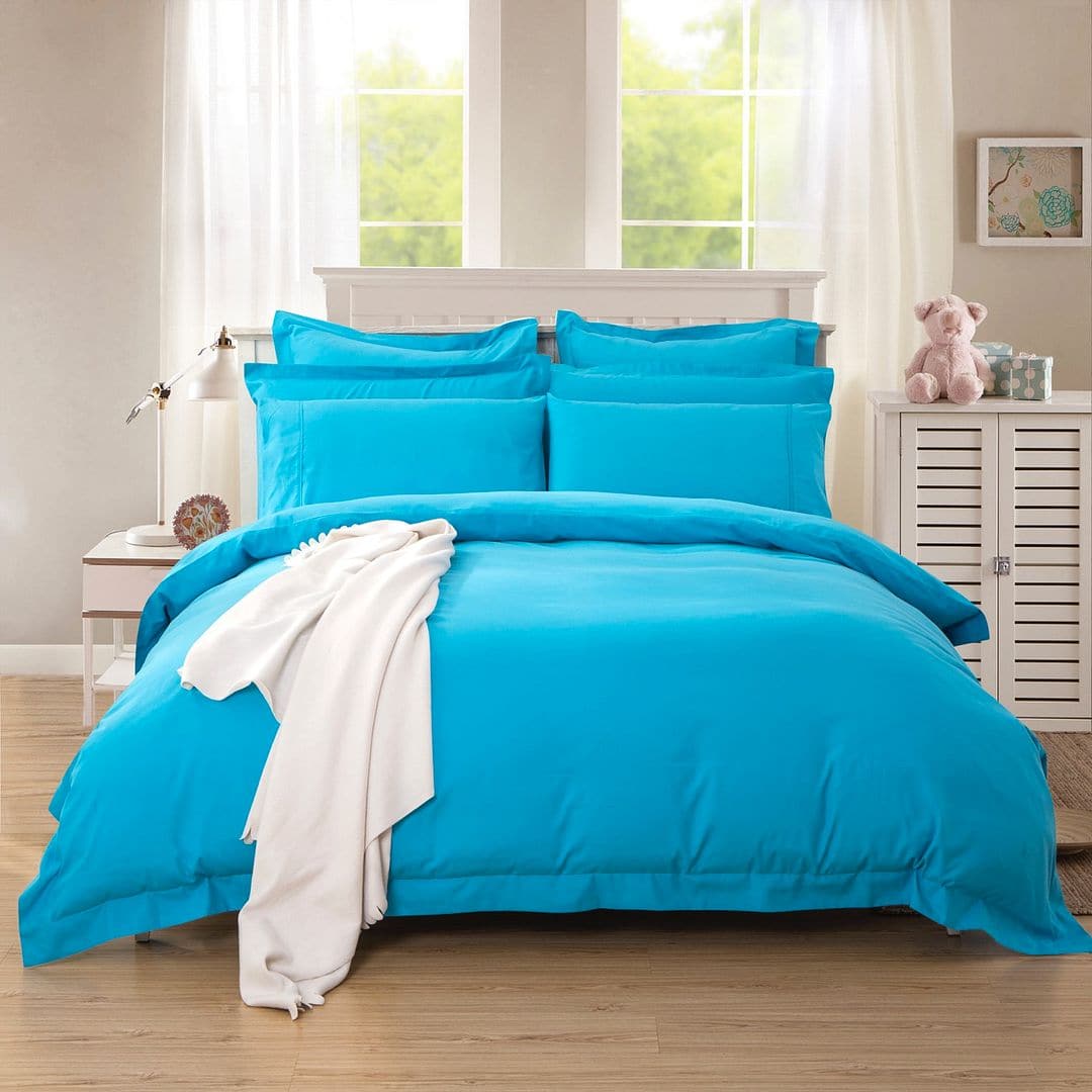 1000TC Tailored King Single Size Light Blue Duvet Doona Quilt Cover Set-Home & Garden > Bedding-PEROZ Accessories