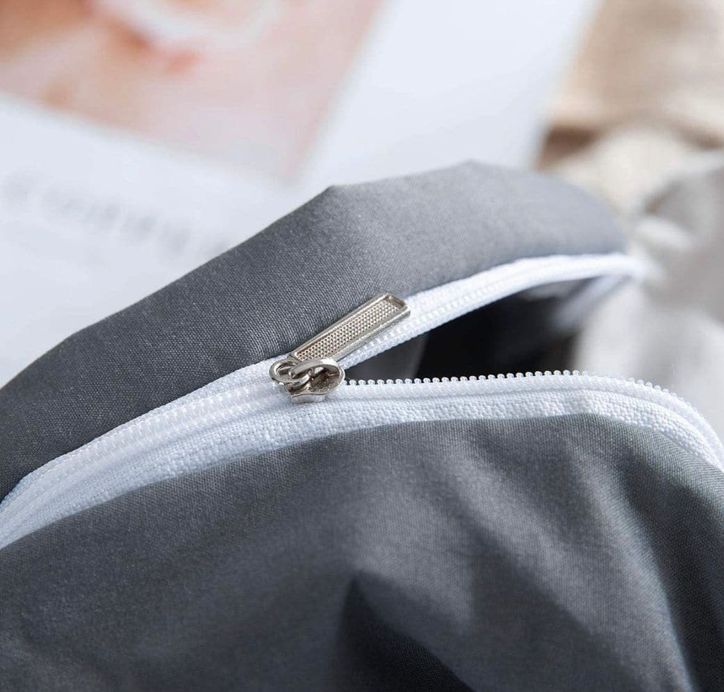 1000TC Reversible Super King Size Grey Duvet Doona Quilt Cover Set-Home & Garden > Bedding-PEROZ Accessories