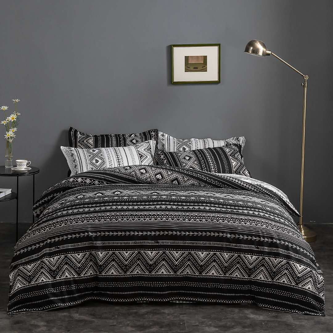 Hugo Reversible King Size Duvet Doona Quilt Cover Set-Home & Garden > Bedding-PEROZ Accessories
