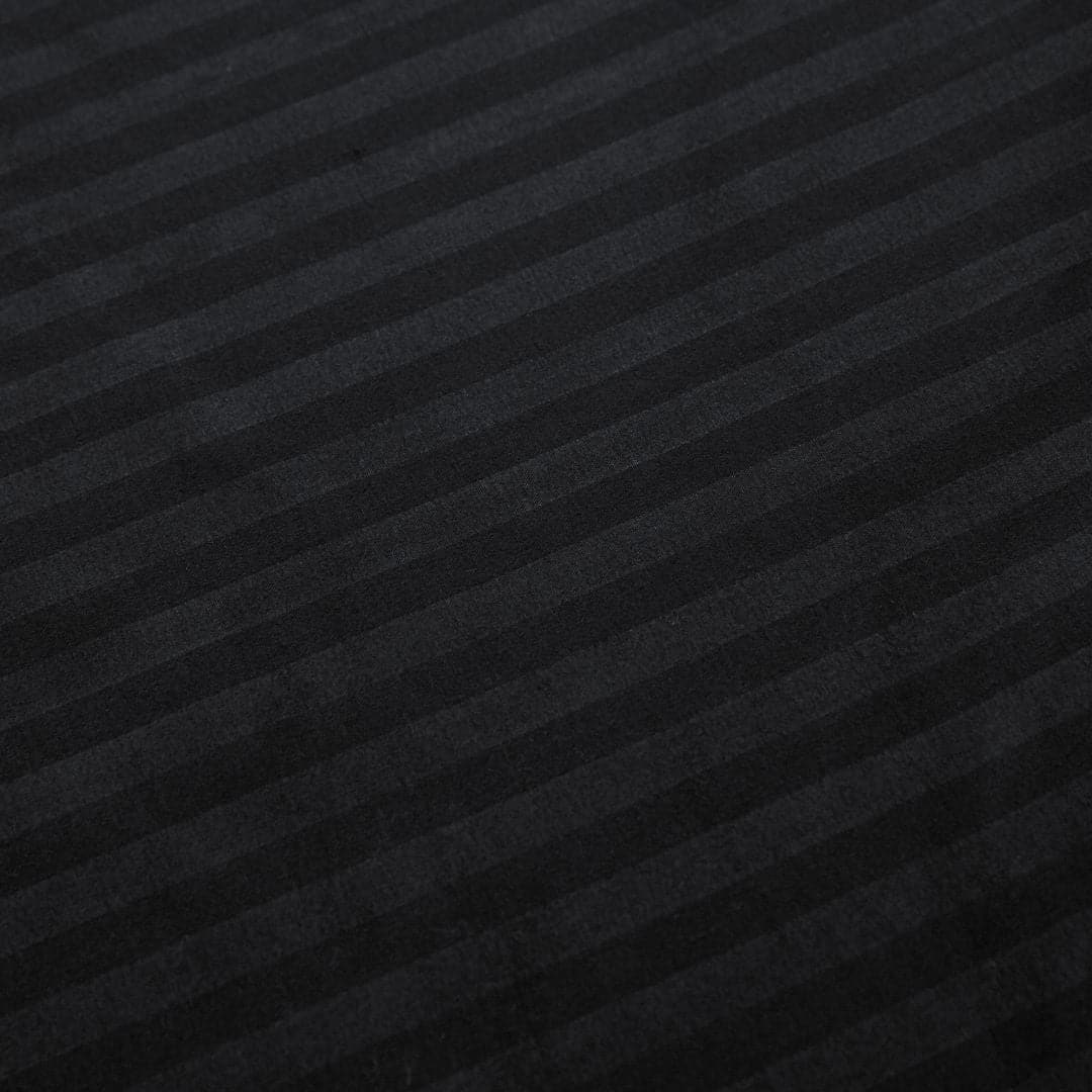 1000TC Ultra Soft Striped Queen Size Black Duvet Doona Quilt Cover Set-Home & Garden > Bedding-PEROZ Accessories