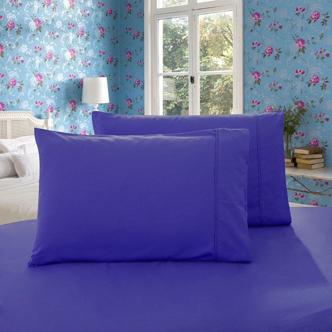 1000TC Premium Ultra Soft Queen size Pillowcases 2-Pack - Royal Blue-Home & Garden > Bedding-PEROZ Accessories