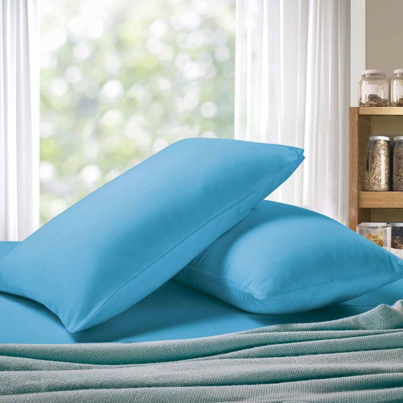 1000TC Premium Ultra Soft Queen size Pillowcases 2-Pack - Light Blue-Home & Garden > Bedding-PEROZ Accessories