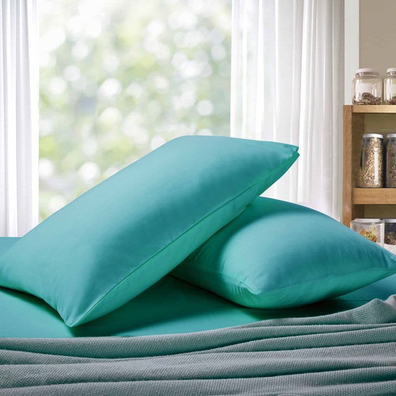 1000TC Premium Ultra Soft Standrad size Pillowcases 2-Pack - Teal-Home & Garden > Bedding-PEROZ Accessories