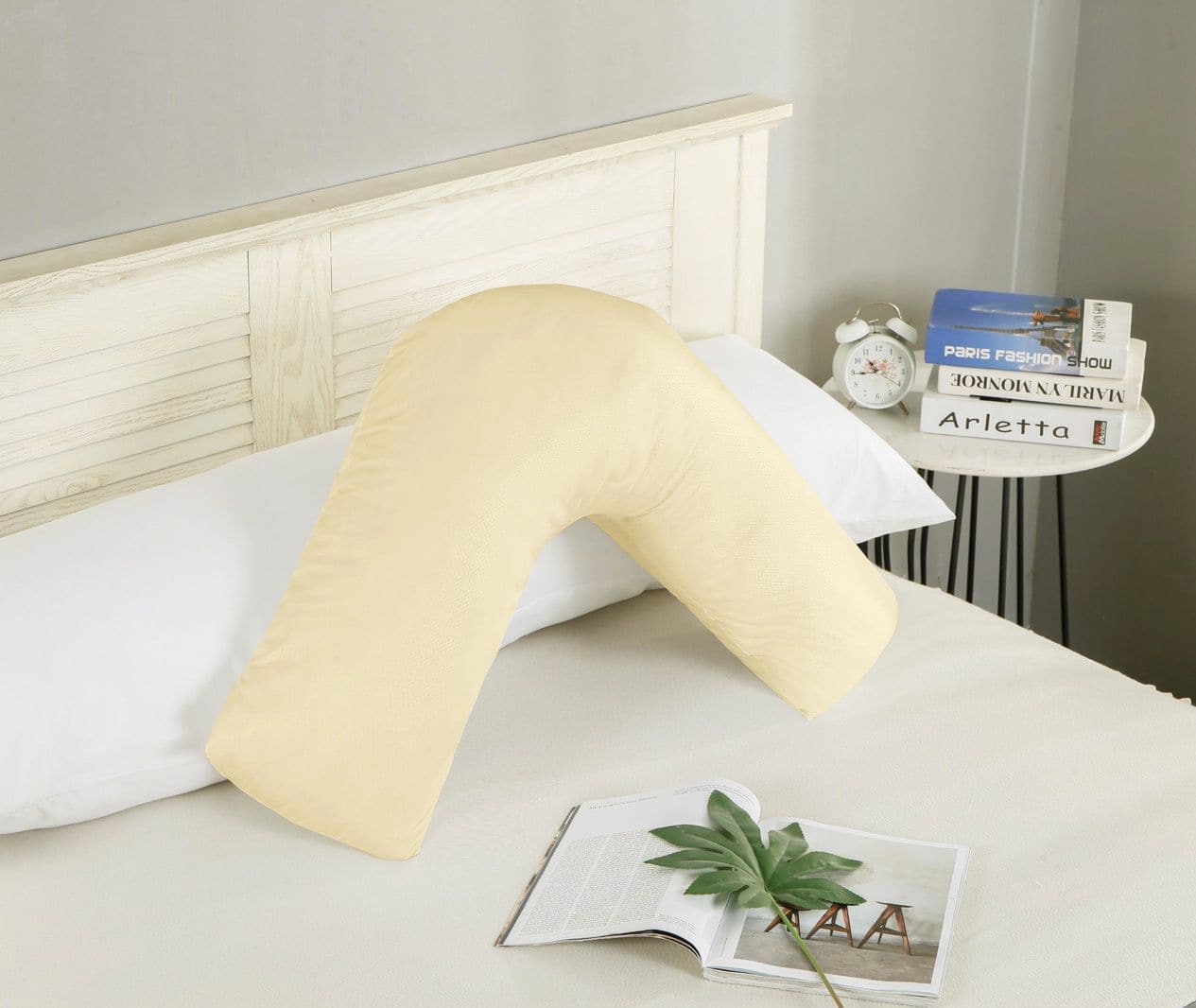 1000TC Premium Ultra Soft V SHAPE Pillowcase - Yellow Cream-Home & Garden > Bedding-PEROZ Accessories
