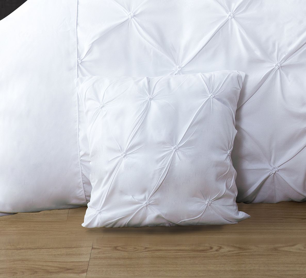 Diamond Pintuck Premium Ultra Soft Cushion Covers 2-Pack - White-Home & Garden > Bedding-PEROZ Accessories