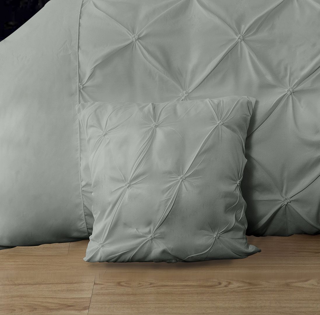Diamond Pintuck Premium Ultra Soft Cushion Covers 2-Pack - Grey-Home & Garden > Bedding-PEROZ Accessories