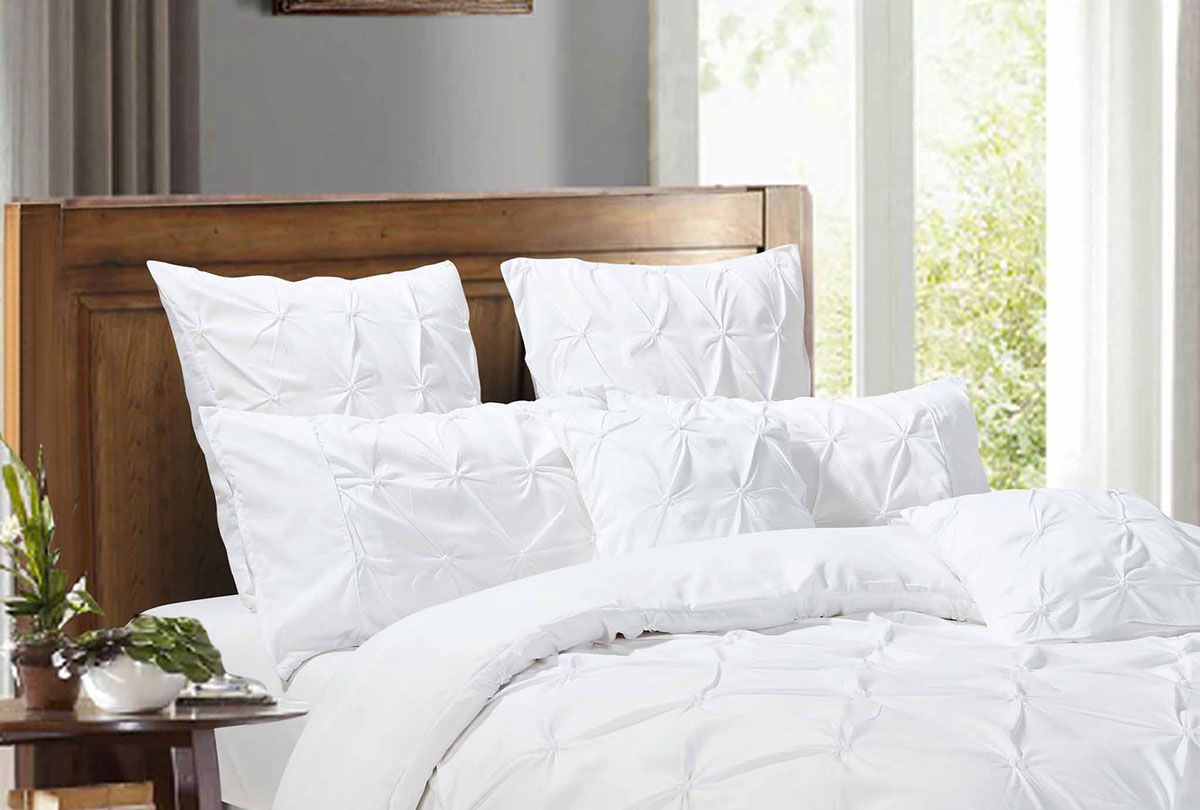 Diamond Pintuck Premium Ultra Soft King size Pillowcases 2-Pack - White-Home & Garden > Bedding-PEROZ Accessories