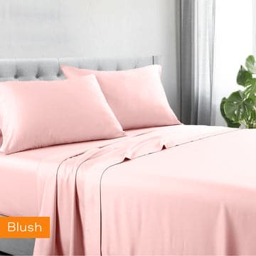 1200tc hotel quality cotton rich sheet set double blush-Home & Garden > Bedding-PEROZ Accessories