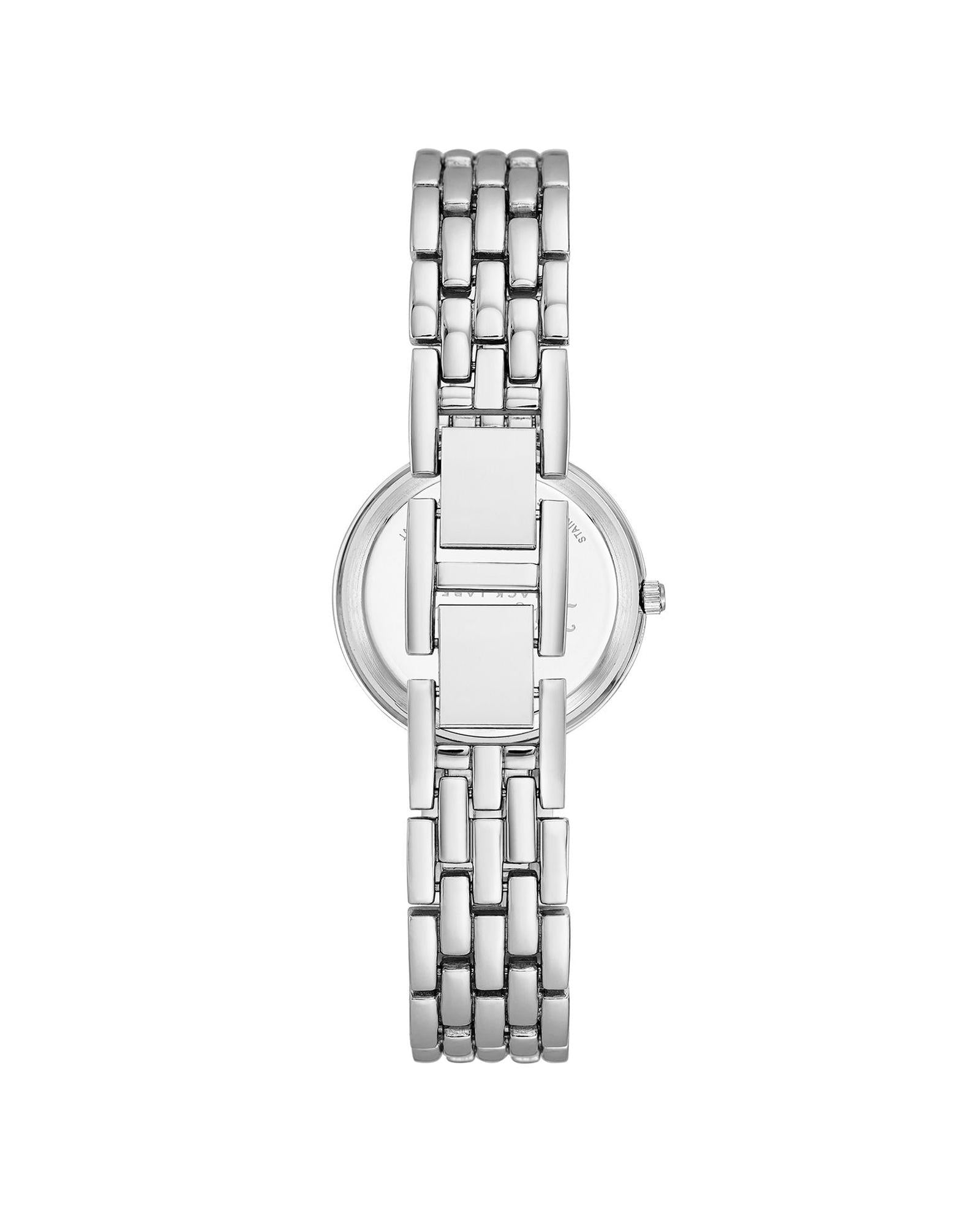 Silver Classic Analog Womens Watch with Rhine Stone Facing One Size Women-Women&