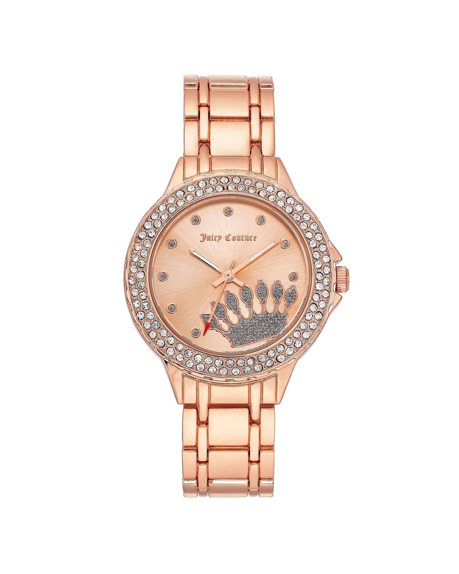 Rose Gold Fashion Analog Watch with Rhinestone Facing One Size Women-Women&