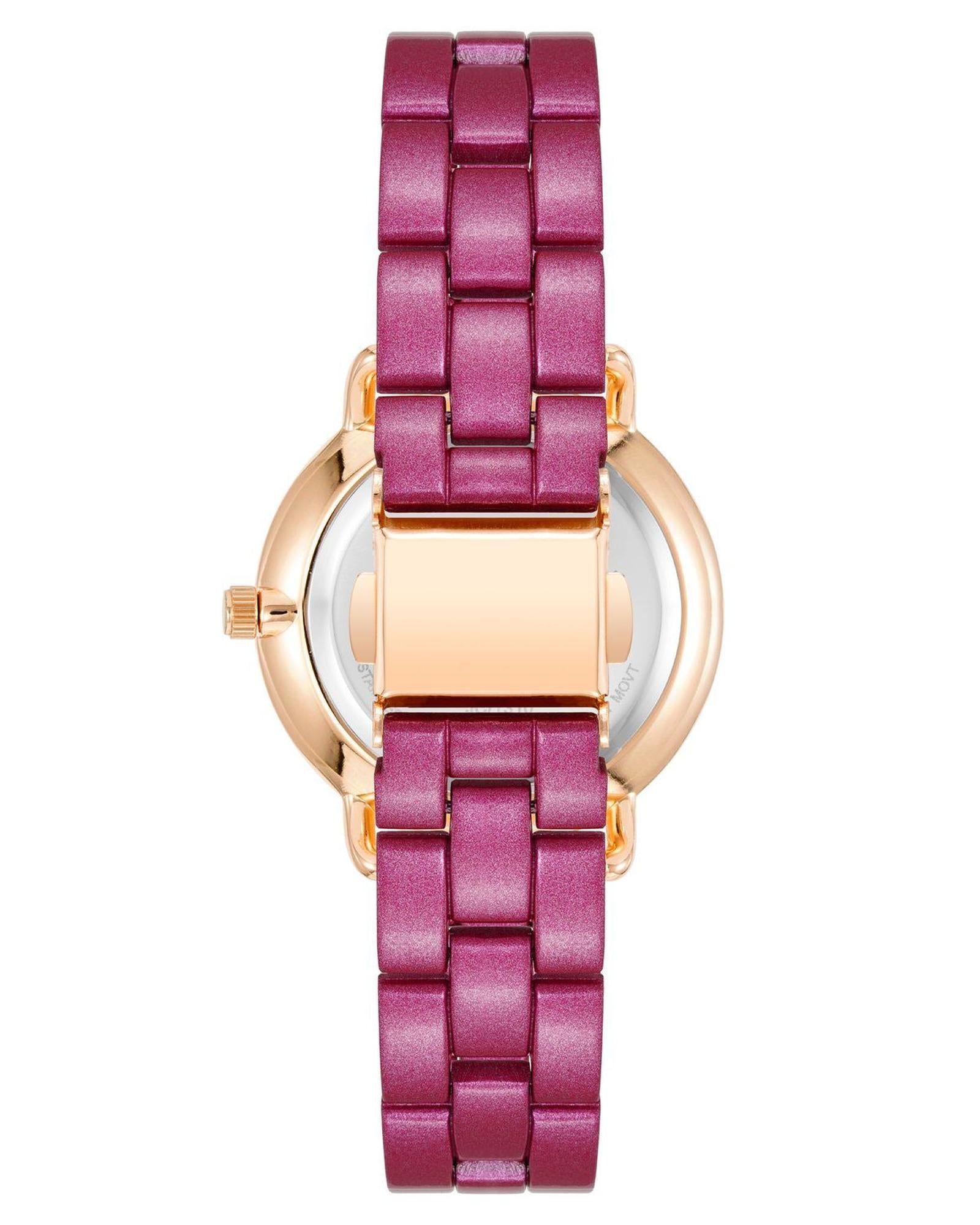 Rose Gold Fashion Watch with Rhine Stone Facing One Size Women-Women&