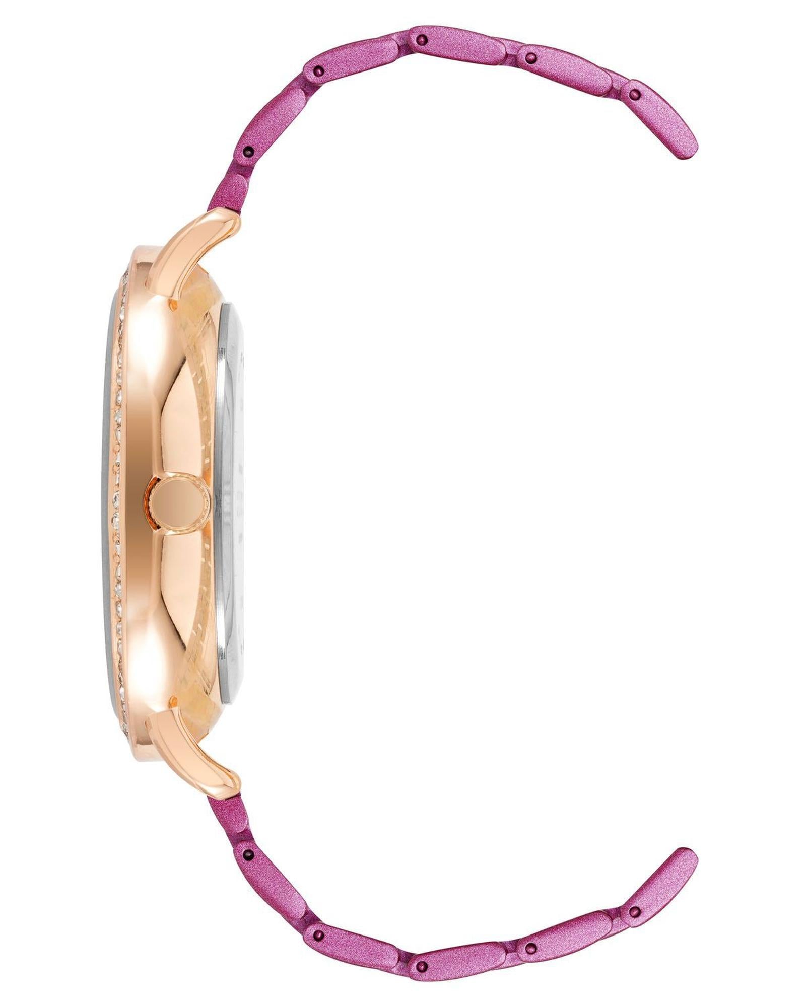 Rose Gold Fashion Watch with Rhine Stone Facing One Size Women-Women&