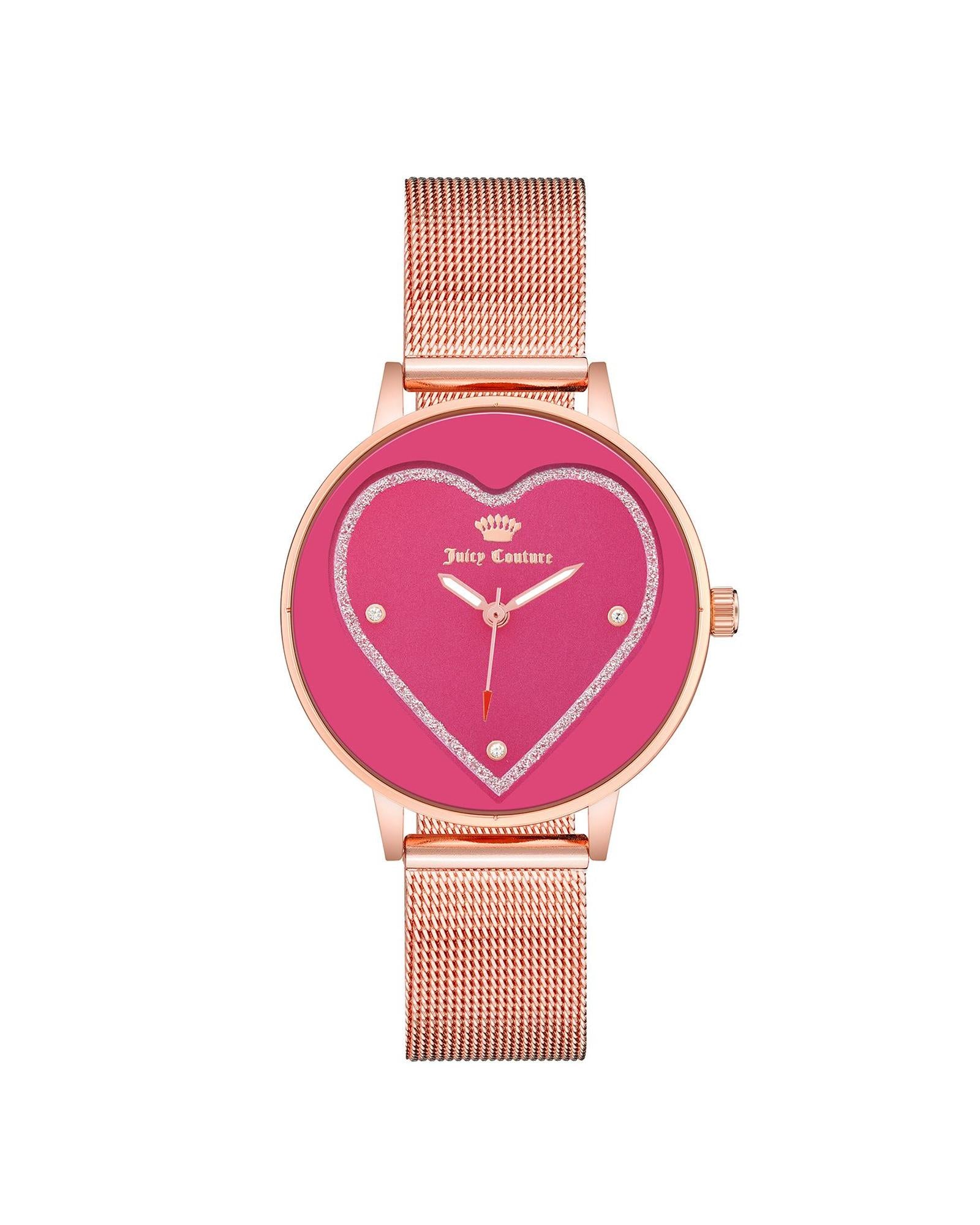 Rose Gold Analog Bangle Watch with Rhine Stone Facing One Size Women-Women&