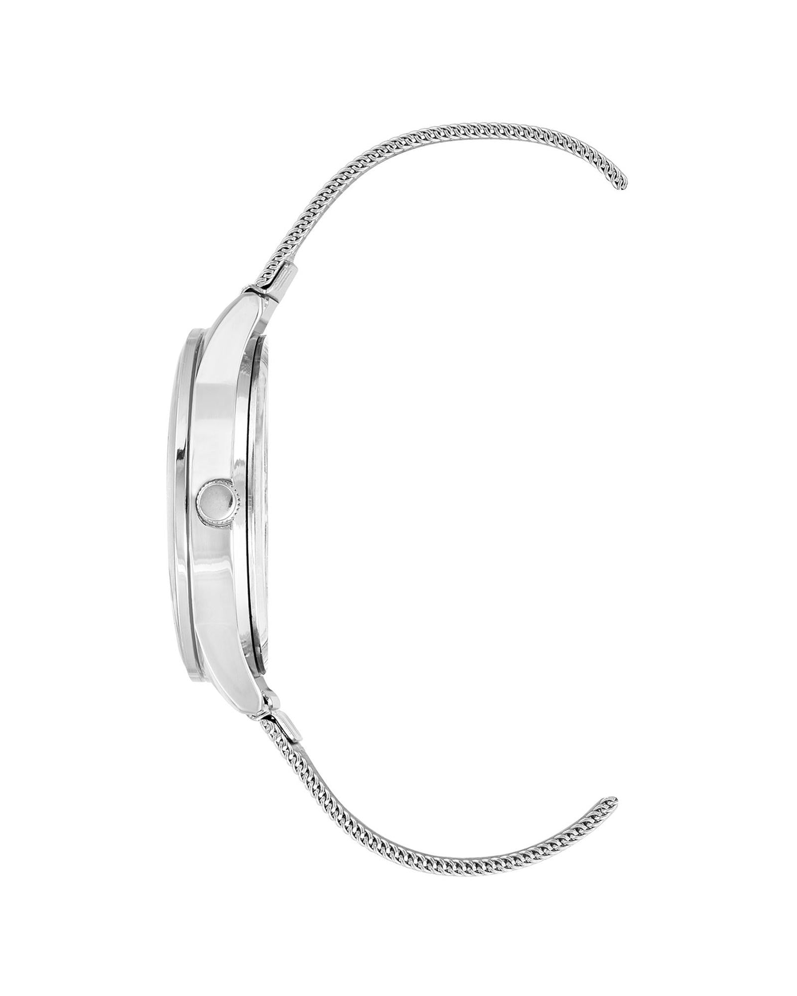 Silver Stainless Steel Mesh Fashion Watch One Size Women-Women&