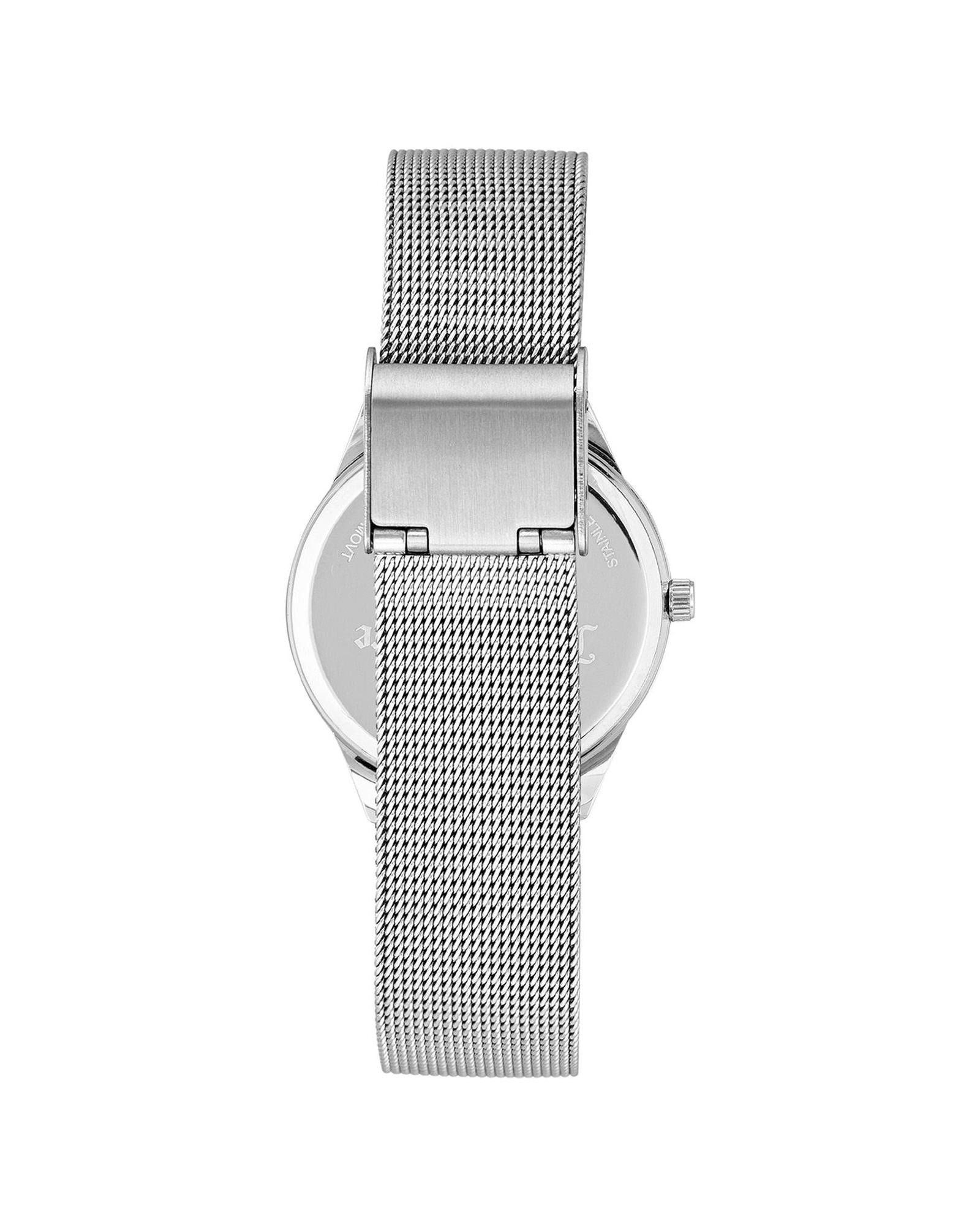 Silver Stainless Steel Mesh Fashion Watch One Size Women-Women&