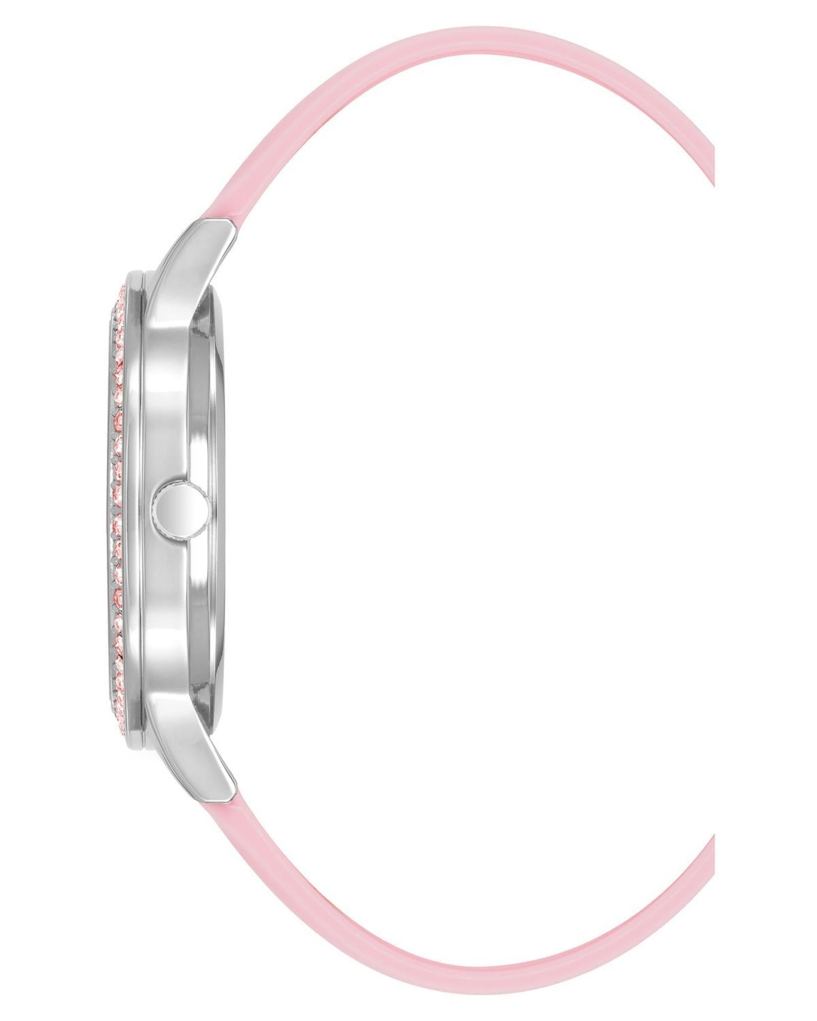 Silver Analog Fashion Watch with Rhine Stone Facing One Size Women-Women&