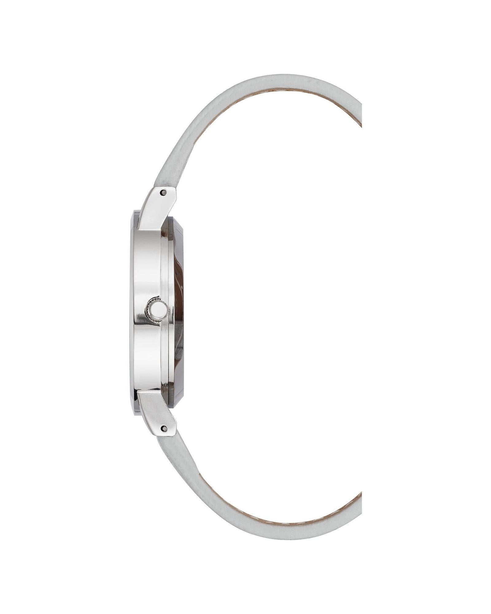 Silver Analog Fashion Watch with Rhinestone Facing One Size Women-Women&