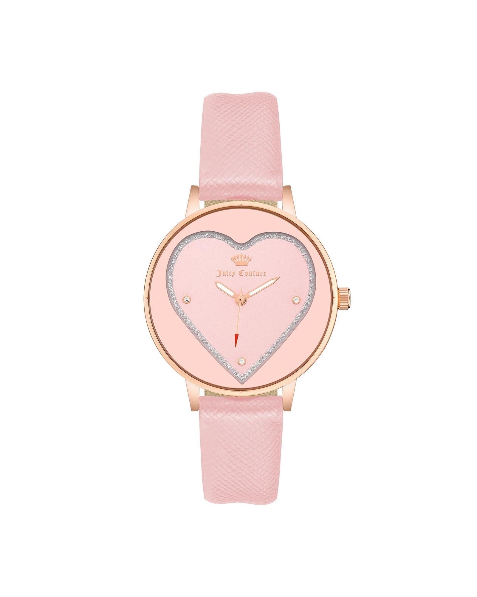 Rose Gold Rhinestone Fashion Watch with Leatherette Strap One Size Women-Women&