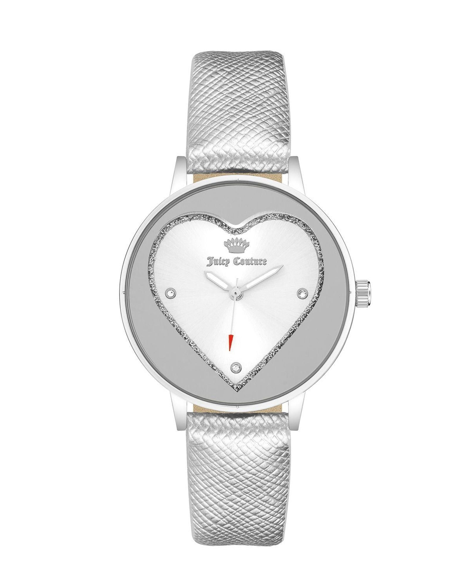 Silver Fashion Watch with Rhinestone Detail One Size Women-Women&
