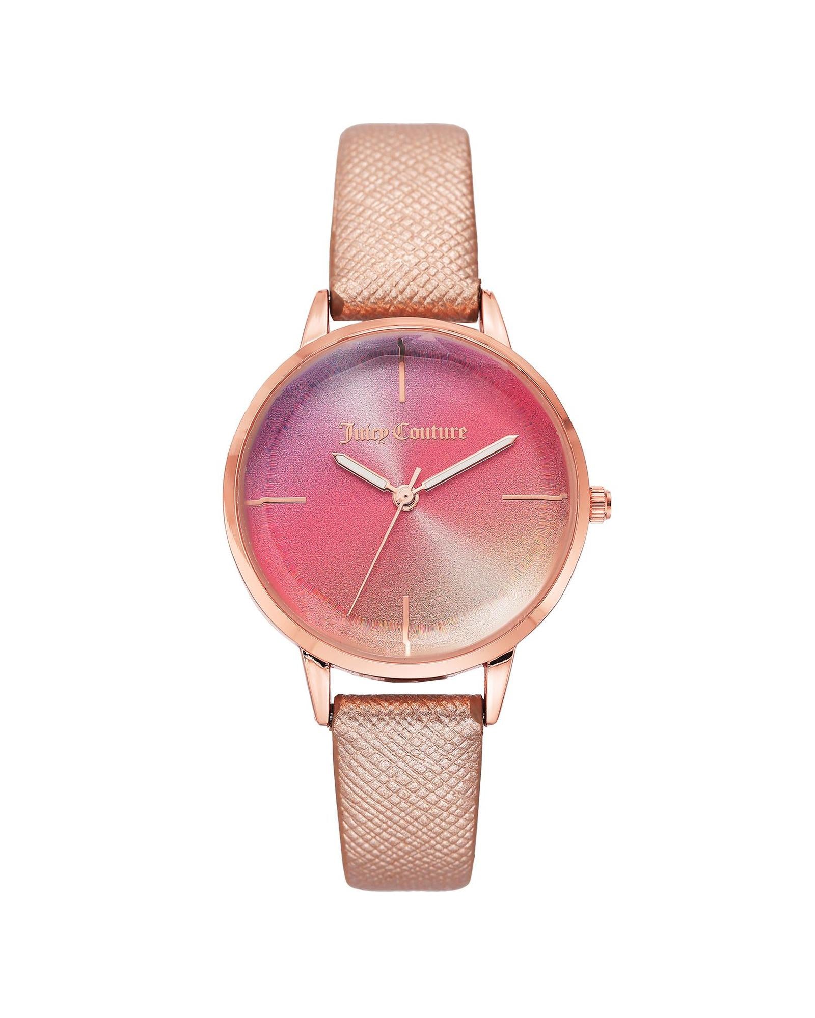 Rose Gold Metal Fashion Watch with Leatherette Wristband One Size Women-Women&