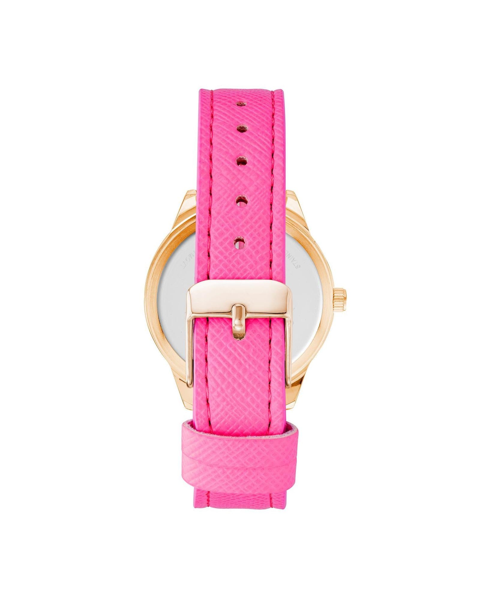 Rose Gold Analog Fashion Watch with Rhine Stone Facing One Size Women-Women&