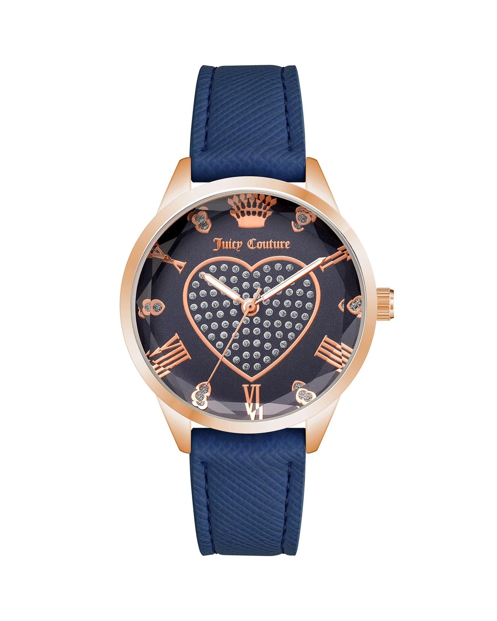 Rose Gold Analog Fashion Watch with Rhinestone Facing One Size Women-Women&