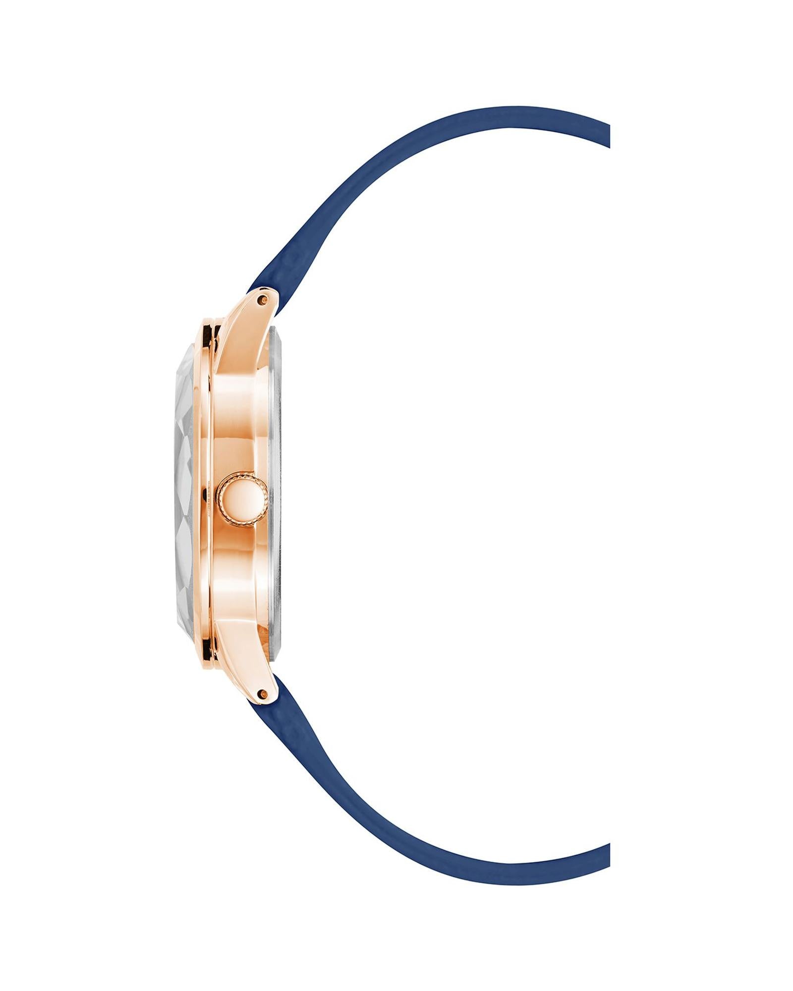 Rose Gold Analog Fashion Watch with Rhinestone Facing One Size Women-Women&