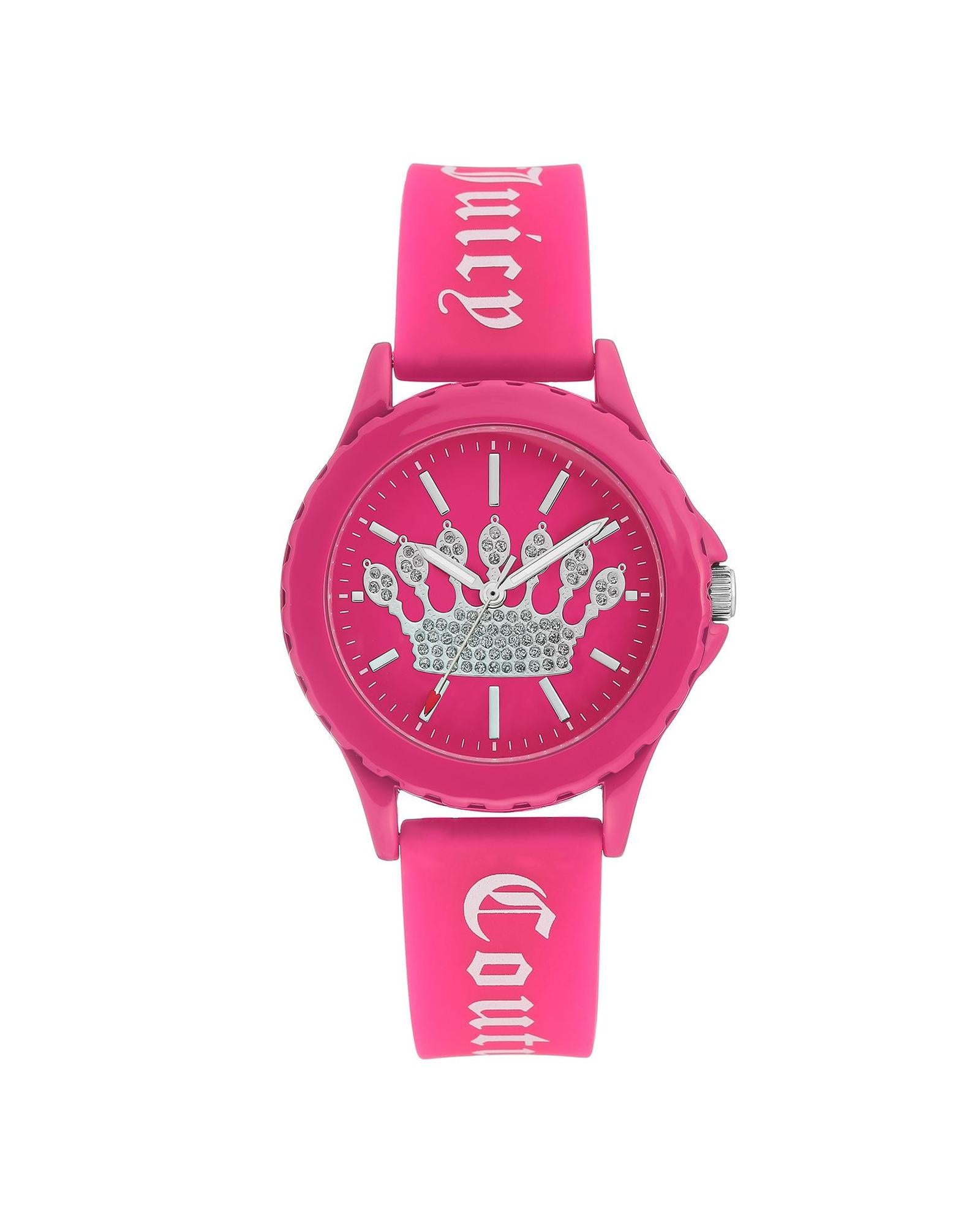 Pink Analog Quartz Watch with Rhine Stone Facing and Pin Buckle Closure One Size Women-Women&