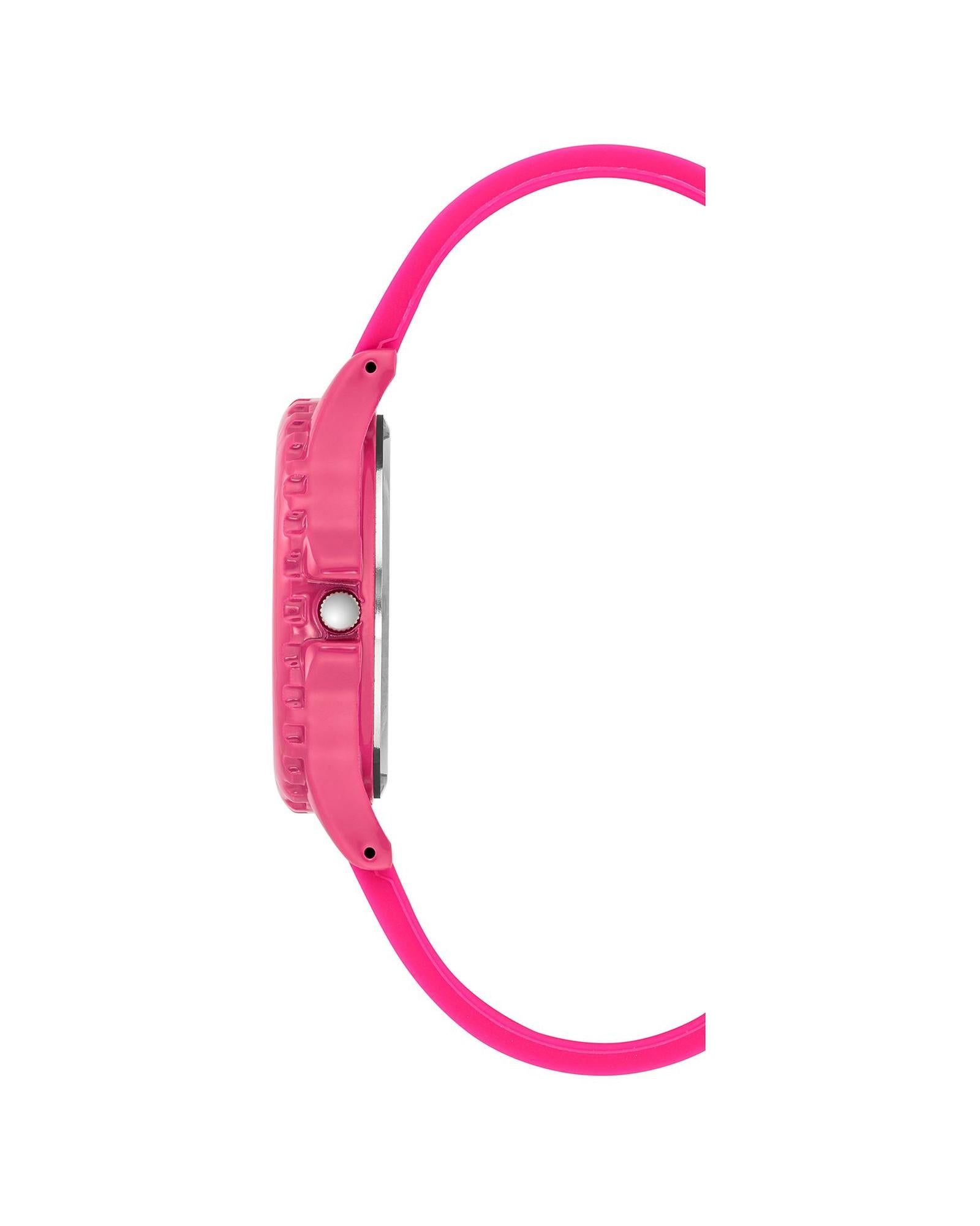 Pink Analog Quartz Watch with Rhine Stone Facing and Pin Buckle Closure One Size Women-Women&